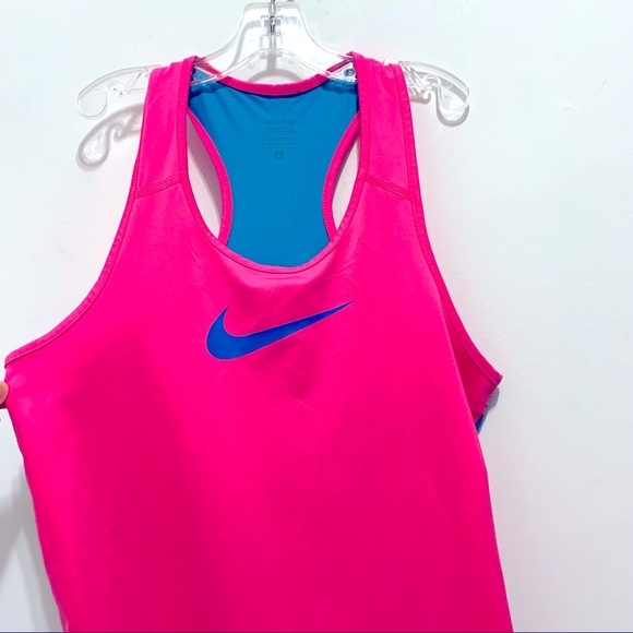 Nike Pro Pink/Blue Tank Top - Picture 2 of 6